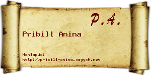 Pribill Anina névjegykártya