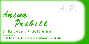 anina pribill business card